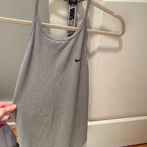 Grey and White Striped Nike Halter Top
